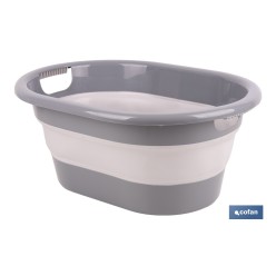 BARREÑO PLEGABLE GRIS/BLANCO 18 L