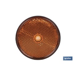 CATADIÓPTRICO REDONDO ÁMBAR Ø60 MM CON AGUJERO SIN TORNILLO CON ADHESIVO
