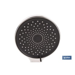 KIT DE DUCHA REDONDA CROMADO CON 3 FUNCIONES 125 X 280 MM