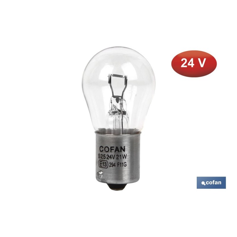 LÁMPARA COFAN 1 POLO P21W (BA15s) 24V