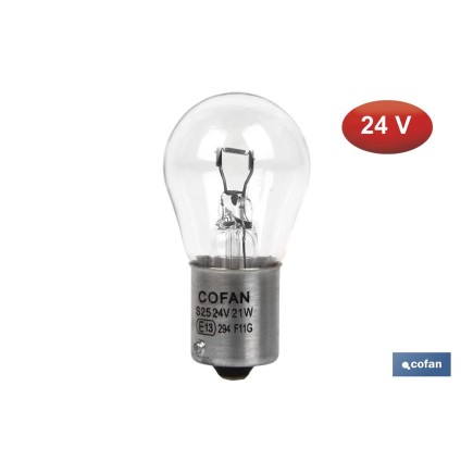 LÁMPARA COFAN 1 POLO P21W (BA15s) 24V venta unitaria