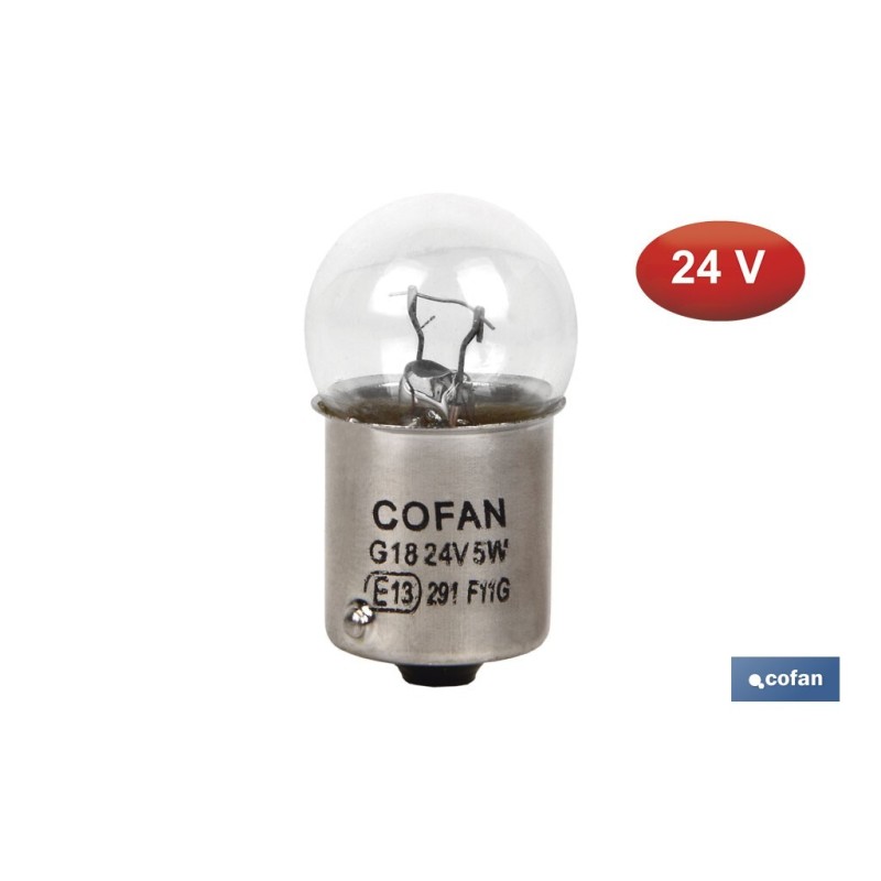 LÁMPARA COFAN PILOTO R5W (BA15s) 24V venta unitaria