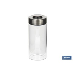 FRASCO BOROSILICATO+ACERO MODELO CICER 1300ML 22.5 X 10  CM