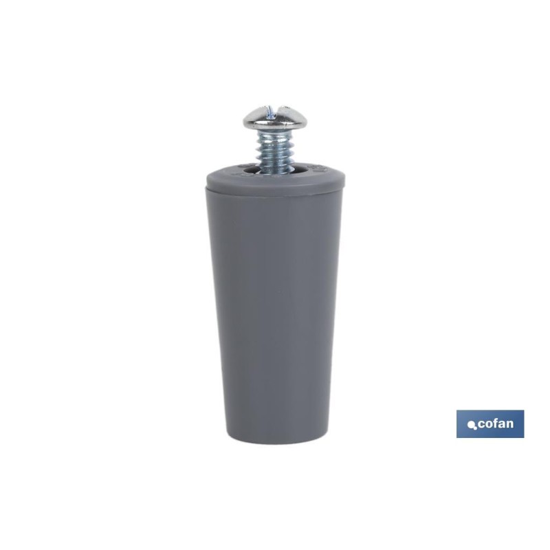 TOPE PERSIANA 40 MM GRIS CON TORNILLO M-6 VENTA UNITARIA