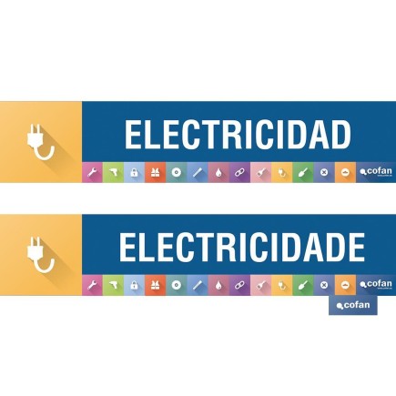 SEÑALETICA IMANTADA PARA EXPOSITOR 975 x 200 mm - ELECTRICIDAD