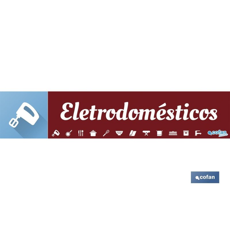 SEÑALETICA IMANTADA PORTUGUES PARA EXPOSITOR 975 x 200 mm - ELETRODOMÉSTICOS