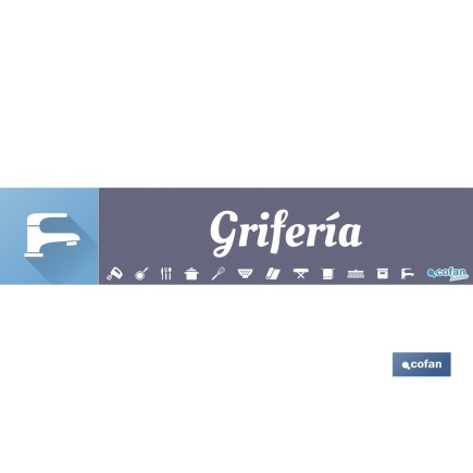 SEÑALETICA IMANTADA PARA EXPOSITOR 975 x 200 mm - GRIFERÍA