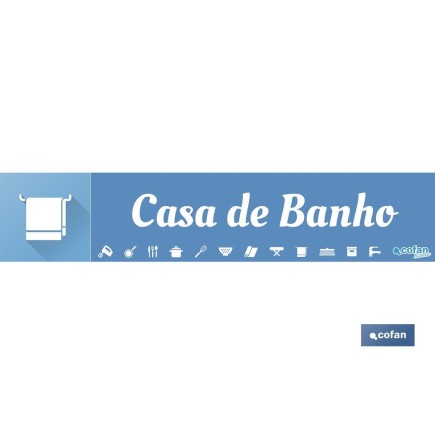 SEÑALETICA IMANTADA PORTUGUES PARA EXPOSITOR 975 x 200 mm - CASA DE BANHO