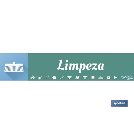 SEÑALETICA IMANTADA PORTUGUES PARA EXPOSITOR 975 x 200 mm - LIMPEZA