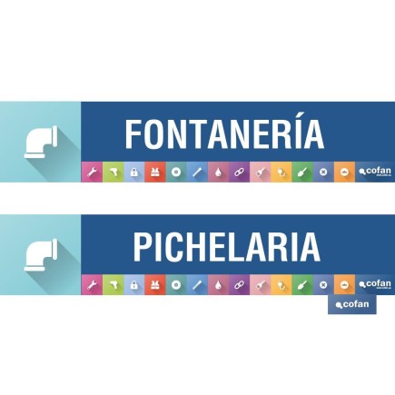 SEÑALETICA IMANTADA PARA EXPOSITOR 975 x 200 mm - FONTANERIA