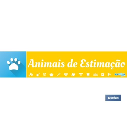 SEÑALETICA IMANTADA PARA EXPOSITOR 975 x 200 mm - ANIMAIS DE ESTIMAÇÃO