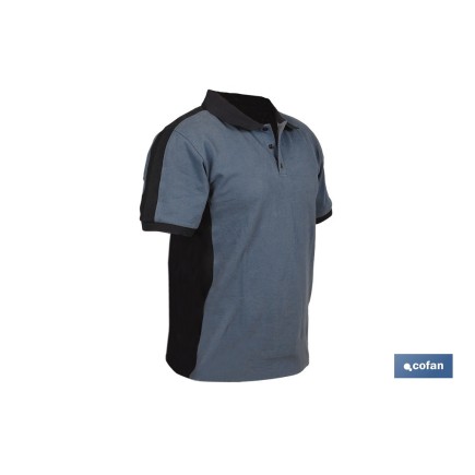 POLO BALDER ELASTANO 210 G/M2 GRIS OSCURO-NEGRO TALLA S