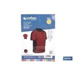POLO HELA ELASTANO 210 G/M2 ROJO OSCURO-NEGRO TALLA L