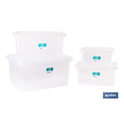 PACK 4 CAJAS DE ALMACENAJE TRANSPARENTE 4L + 8L + 15L + 26L