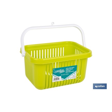 CESTA DE PINZAS VERDE LIMA 27 X 21 X 14 CM