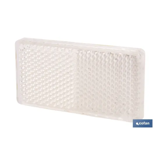 CATADIÓPTRICO RECTANGULAR BLANCO 71 X 35 MM CON ADHESIVO
