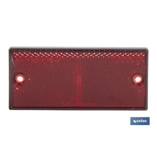 CATADIÓPTRICO RECTANGULAR ROJO 106 X 50 MM CON AGUJERO SIN TORNILLO