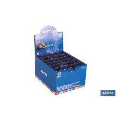 EXPOSITOR DE FLEXÓMETROS MAGNÉTICOS 19 MM X 5 M 12 UDS.