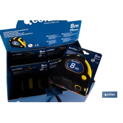 EXPOSITOR DE FLEXÓMETROS MAGNÉTICOS 25 MM X 8 M 6 UDS.