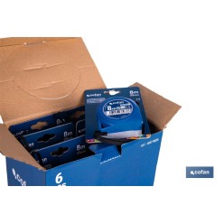 EXPOSITOR FLEXÓMETRO ESTÁNDAR 25 MM X 8 M 6 UDS.