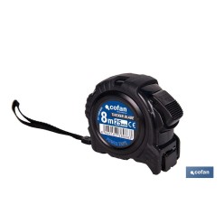 EXPOSITOR FLEXÓMETRO HOJA NEGRA DOBLE CARA 25 MM X 8 M 6 UDS.