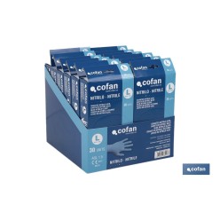 EXPOSITOR CAJA 30 UNDS. GUANTES NITRILO T-L