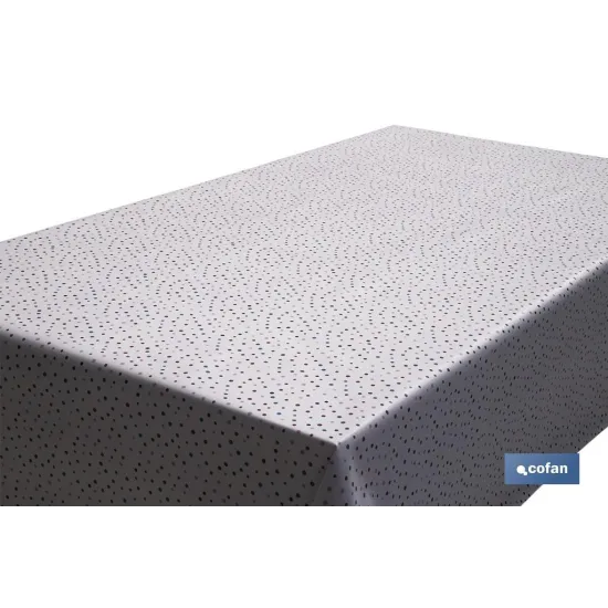 ROLLO MANTEL ANTIMANCHAS 1,40 x 25m 50% ALG/50% PVC.PUNTOS