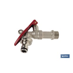 GRIFO CON MANETA PARA MANGUERA Y TOMA PARA CANDADO 1/2 X 3/4