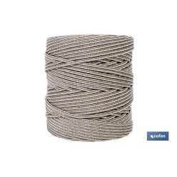BOBINA CORDON TRENZADO POLI 5MM 200 M BCO/MARRON