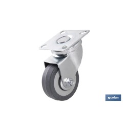 RUEDA GOMA/GRIS PLACA Ø50X18MM