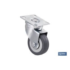 RUEDA GOMA/GRIS PLACA Ø50X18MM