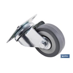 RUEDA GOMA/GRIS PLACA Ø50X18MM