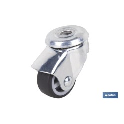 RUEDA GOMA/GRIS PASANTE Ø30X18MM