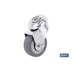 RUEDA GOMA/GRIS PASANTE Ø50X18MM