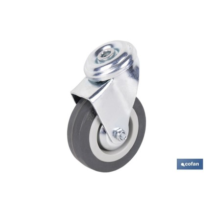 RUEDA GOMA/GRIS PASANTE Ø75X22MM