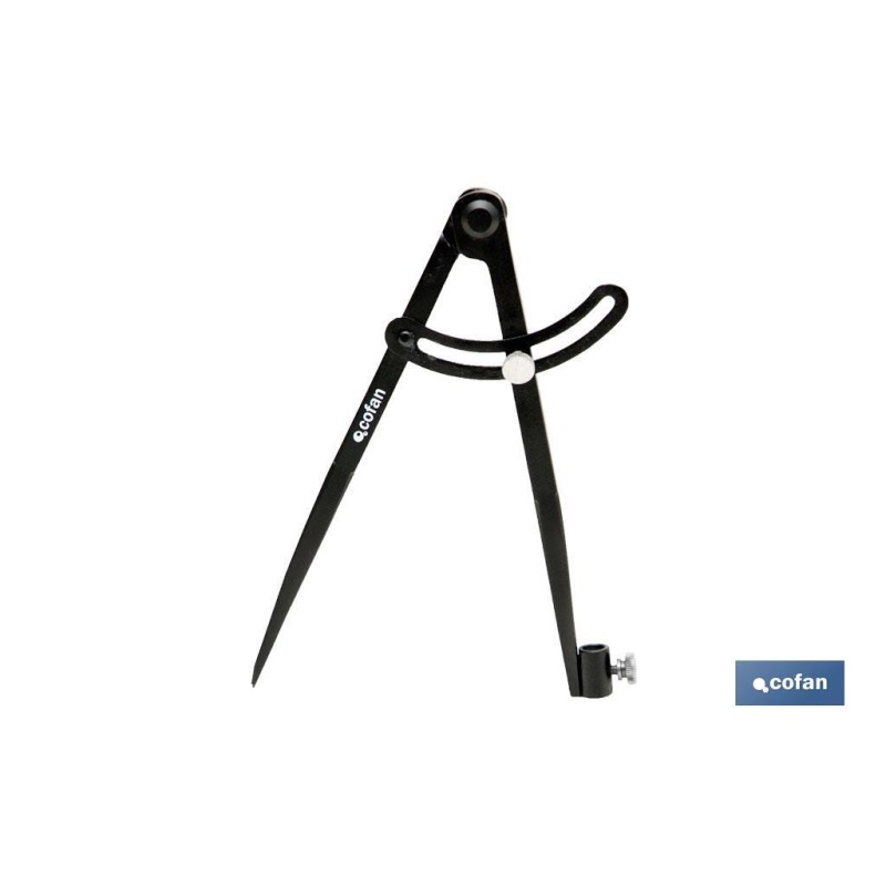 COMPAS DE PUNTAS C/SOPORTE Y FIJADOR 200 mm