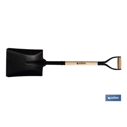 PALA CUADRADA 340mm MANGO MADERA CERRADO