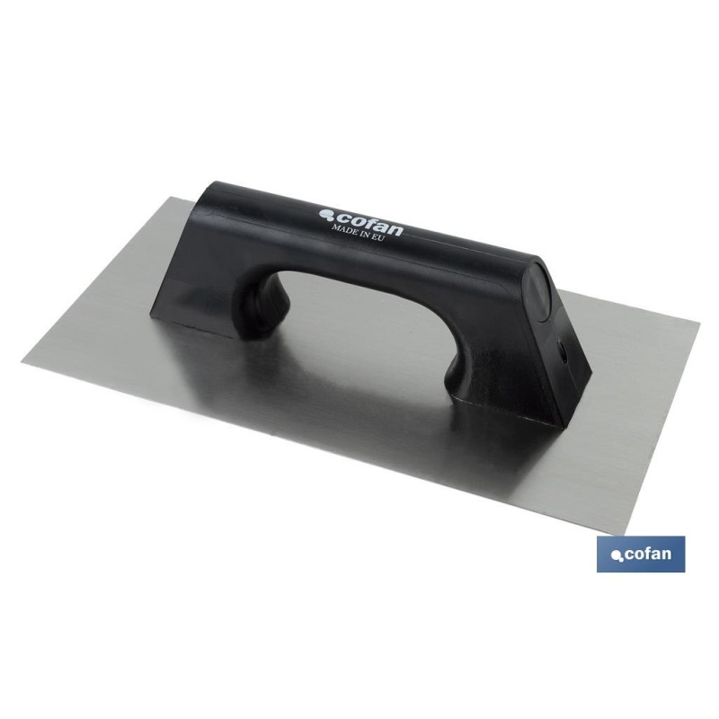 LLANA MODELO RECTANGULAR MANGO PLÁSTICO 300x150x0,7 mm