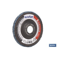 DISCO LAMINADO PROFESIONAL INCLINADO 125 MM. - GRANO 80 ZIRCONIO