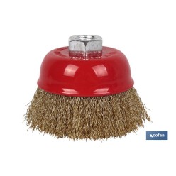 CEPILLO COPA ONDULADO M14 Ø100 A.LATONADO 0.3mm