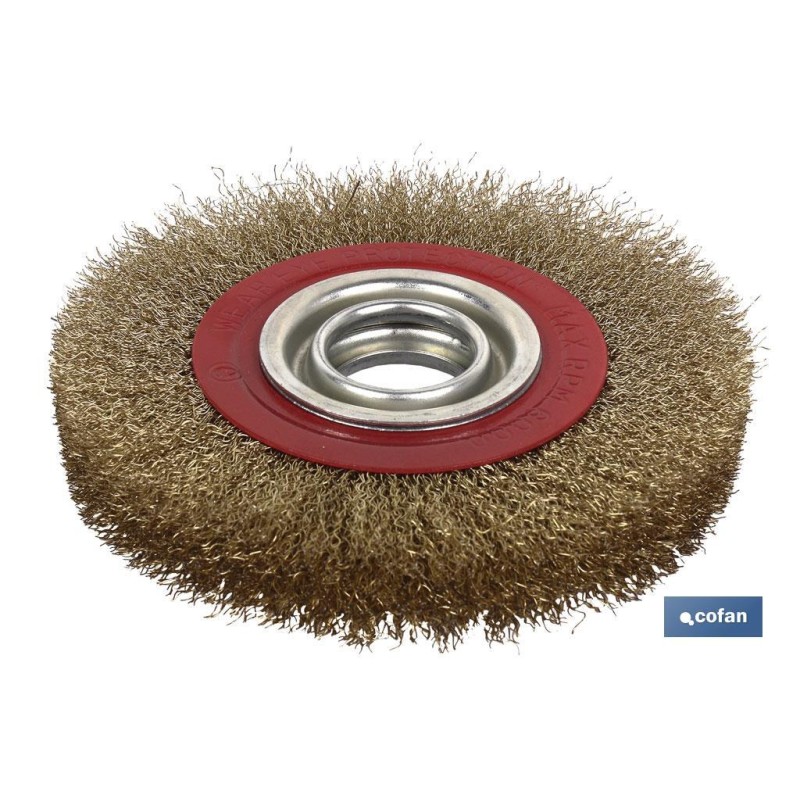 RUEDA ALAMBRE E.32mm ONDULADO Ø250 A.LATON 0.3mm