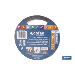 CINTA AMERICANA NEGRA 190 MICRAS 50 MM X 10 M