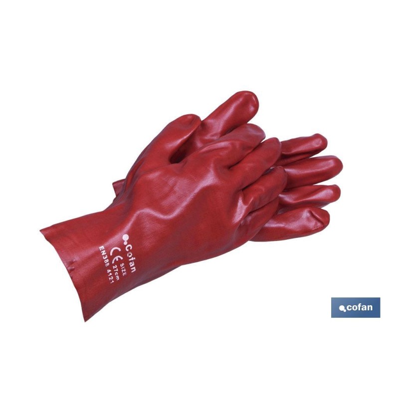 GUANTE PVC ESTANCO ROJO DE 27 Cms.