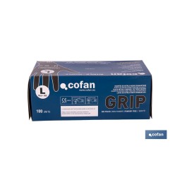 CAJA 100 UDS. GUANTES DE NITRILO NEGRO DIAMANTADO 8,5 G TALLA L