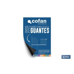 CARTEL IMANTADO 297x210 mm  MEDIDOR TALLA DE GUANTES