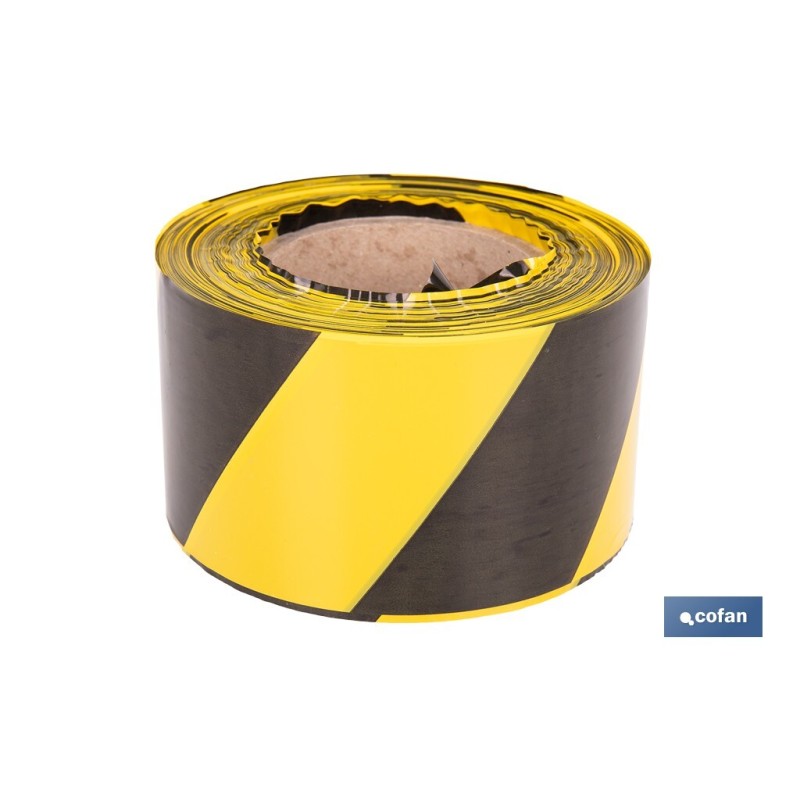 CINTA BALIZAM. AMARILLA/NEGRA 80MM X 200MTS