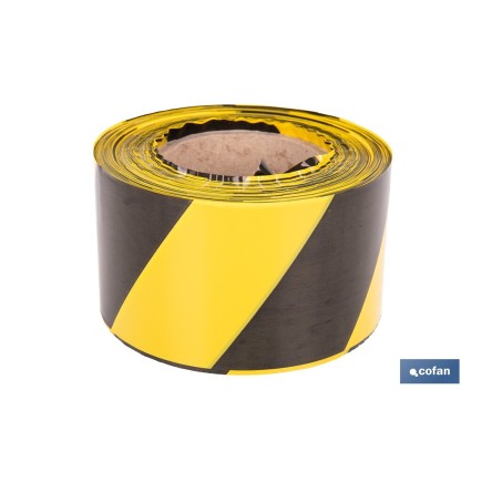 CINTA BALIZAM. AMARILLA/NEGRA 80MM X 200MTS