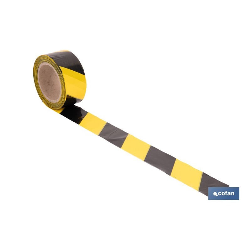 CINTA BALIZAM. AMARILLA/NEGRA 50MM X 100MTS
