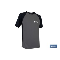 CAMISETA TRANSPIRABLE MODELO PILOTE GRIS-NEGRA 160 g/m2 TALLA-L