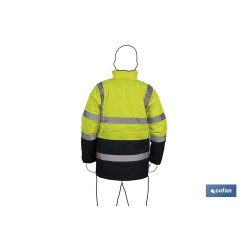 PARKA DE ALTA VISIBILIDAD MODELO DENEB AMARILLO Y AZUL TALLA M